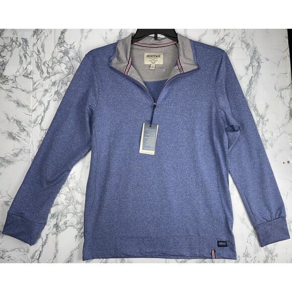 Heritage Report Collection Mens Size Small Blue Half-Zip Pullover Top - Picture 1 of 12